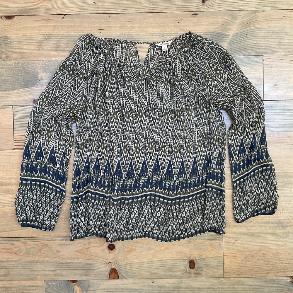 LUCKY BRAND BOHO CHIFFON BLOUSE